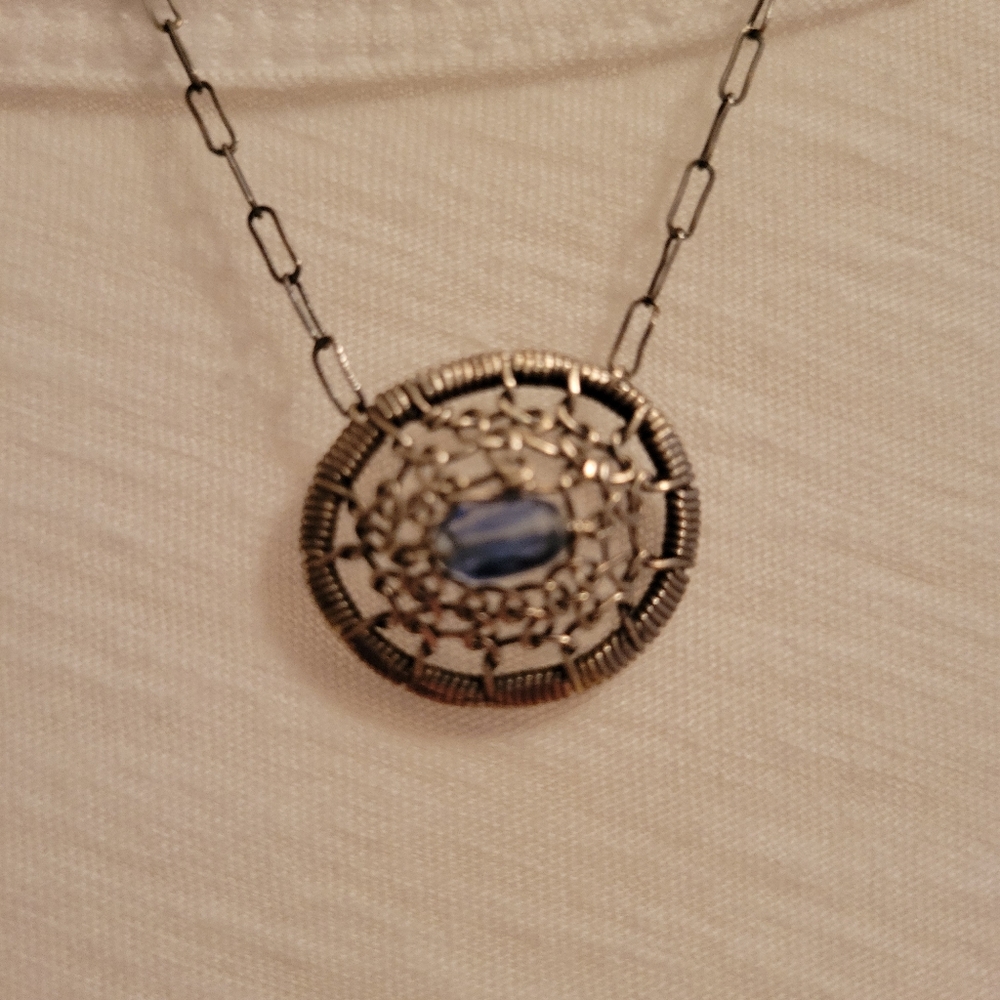 Sterling Silver And Sapphire Necklace